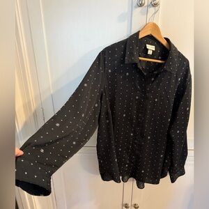 Ava & Viv Black Star Pattern Shirt